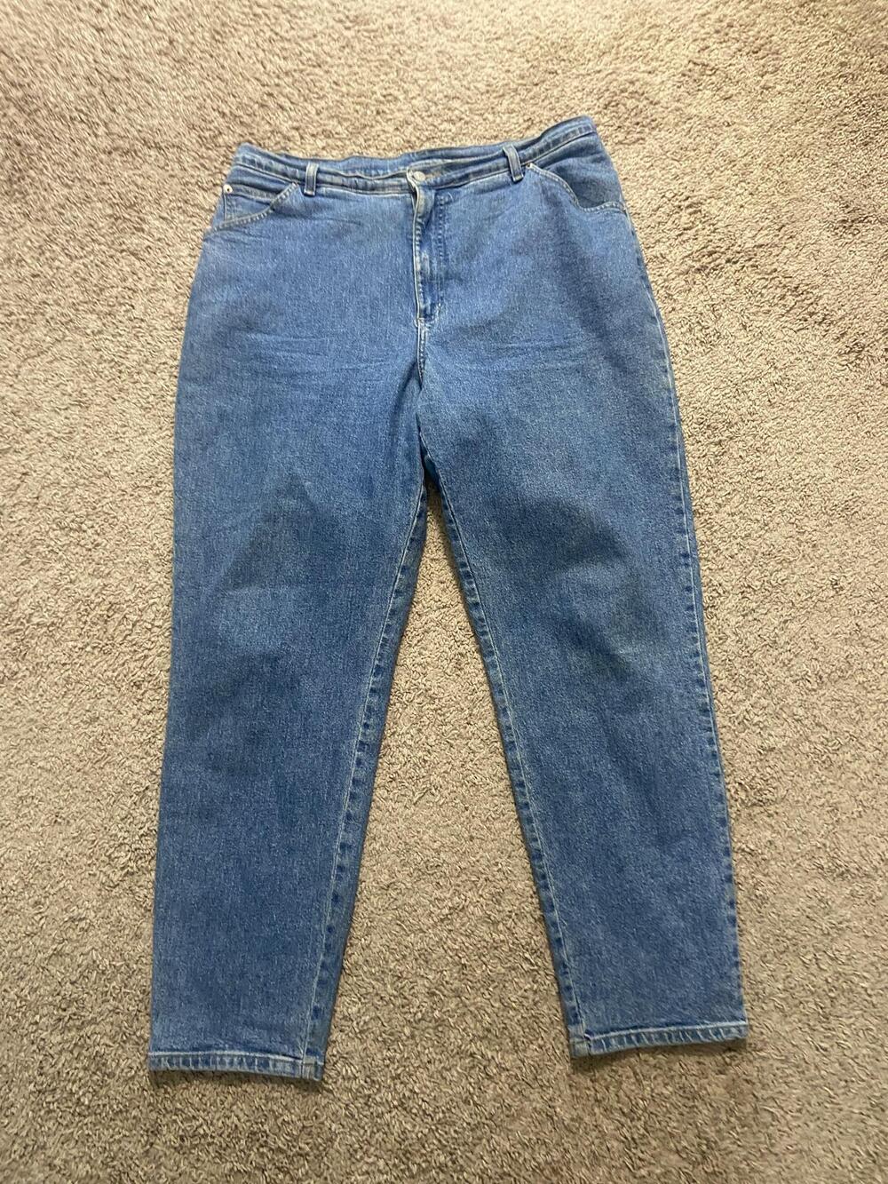 Just My Size Jeans Womens Plus 18W Blue High Rise Tapered Stretch Denim Pants